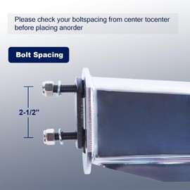 FortiExteriors Chrome Straight Spring Loaded Mud Flap Hanger 2.5" Bolt Spacing,30" Length（2 Pack）