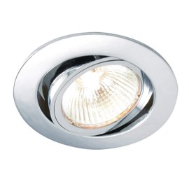 Saxby Cast 50W Modern Decorative Tilt Chrome Plated Halogen GU10 Dimmable Adjustable Recessed Downlight
