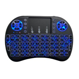 SHYSKY Mini Keyboard i8 2.4G Mouse Wireless Keyboard with Touchpad, Tricolor backlight Handheld Keyboard Remote for Android TV Box (English Version)