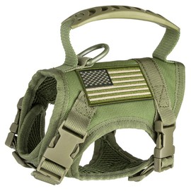 IronSeals Tactical Nylon Adjustable Dog Vest Harness Comfy Mesh Padding Puppy Vest with Quick-Release Buckle and Rubber Handle for Small Dog/Big Cat