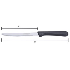 CUISINOX Black Handle Stainless Steel Steak Knives, Set of 12