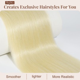 FLUFYMOOZ ponytail extension, 36 Inch Long Straight Drawstring Ponytail Synthetic Hairpieces Fake Pony Tails Natural Soft Clip in Hair Extension ponytail for Women (Blonde)