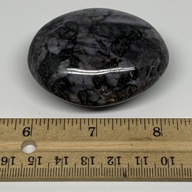 WatanGems 104.8g, 2.3"x1.8"x1", Indigo Gabro (Merlinite) Palm-Stone from Madagascar, Reiki Energy, Home Decor, Collectible, B17860