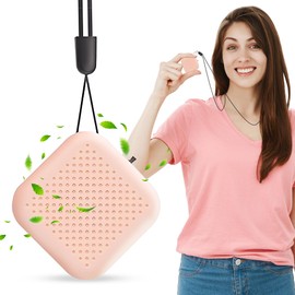 LIFTHONSO Portable Air purifier |Multipurpose Mini Air cleaner for gym, home & car | 12 million ions/cm³, Rechargeable 120 hours battery life-Hanging Compact Lanyard design (Peach)