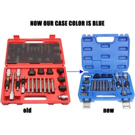 UTMALL 18pcs Alternator Pulley Service Decoupler Insert Bit Socket Set Tool Kit, Alternator Pulley Removal Tool, Car Alternator Pulley Remover Decoupling Puller