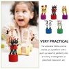 NUOBESTY Wooden Push Puppets Dancing Rocking Finger Puppets Mini Figurines