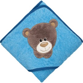 Morgenstern Hooded Towel, Baby Towel, Hood, 100 x 100 cm, Cotton, Oeko-Tex, Bear