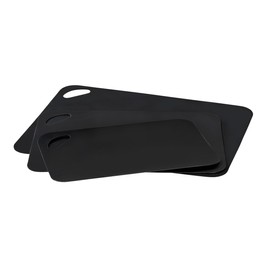 WENKO Flexibles Schneidebrett Felix, 3-teiliges Set Schneidematten in 3 Größen, rutschfest und biegsam für müheloses Umfüllen des Schneidguts, aus Kunststoff, Schwarz