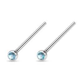 Forbidden Body Jewelry 18-20g Surgical Steel 2mm Press Fit CZ Fishtail Custom Bend Nose Stud, Metal, cubic-zirconia