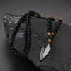 Joddfly Arrowhead Pendant for Men, Beaded Necklace,26.7Inche