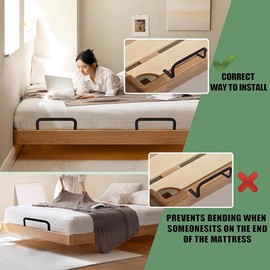 2Pcs Mattress Slide Stopper,Metal Mattress Retainer Bar for Adjustable Beds,Mattress Holder in Place to Keep Mattress from Sliding, Metal Mattress Stabilizers for Bedroom Bed Frame