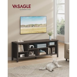 VASAGLE TV Stand for TVs up to 70 Inches, Entertainment Center with Storage Shelves, TV Console Table, Easy to Assemble, TV Cabinet for Living Room, Bedroom, Chestnut Brown ULTV114K01