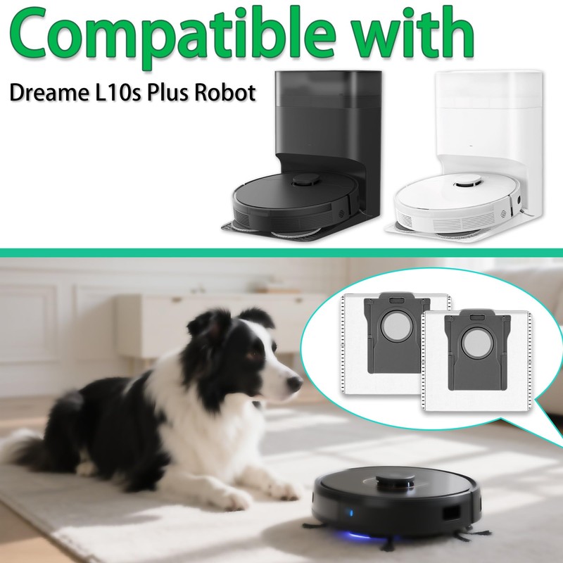 Replacement Disposable Dust Bag Compatible with Dreame L10s Plus Robot