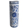 Red Lantern 24" Floral Blue & White Porcelain Umbrella Stand