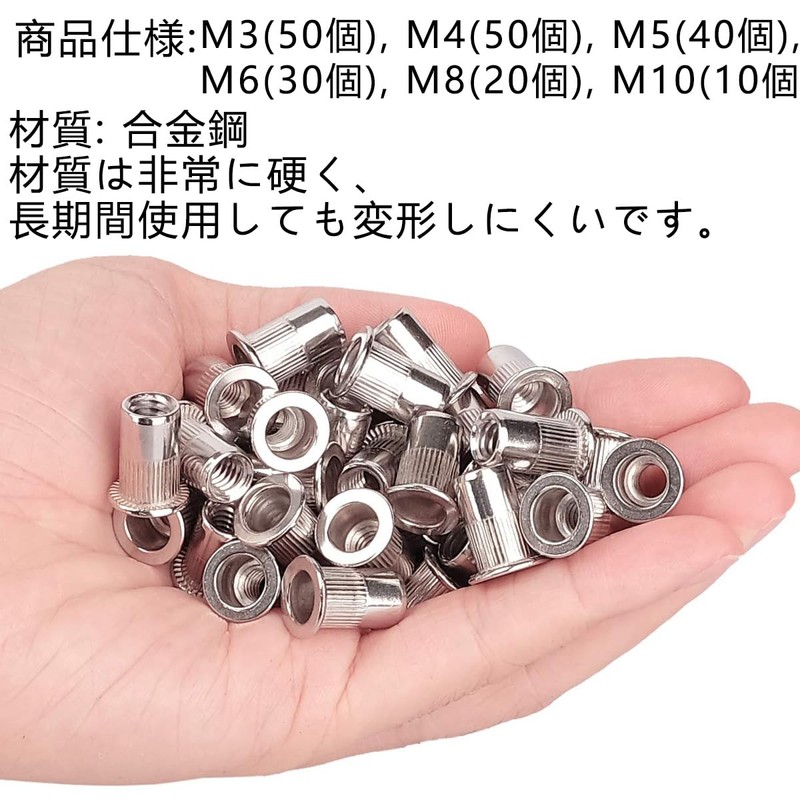 Menetop Rivet Nuts 200 Pcs Steel Alloy Rivet Rivet Nut