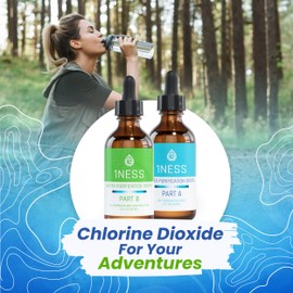1ness Chlorine Dioxide Kit - Set Hydrochloric Acid 4% (HCl) : Sodium Solution 28% (2oz Bottle A + 2oz Bottle B)