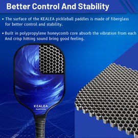 KEALEA Pickleball Paddles Set of 2 Fiberglass Surface Pickleball Set with 4 Balls and a Pickleball Bag Gifts for Beginners Outdoor Sports