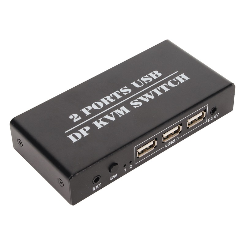 DisplayPort KVM Switch 2 Ports 4K 60Hz Dual Mode Aluminum