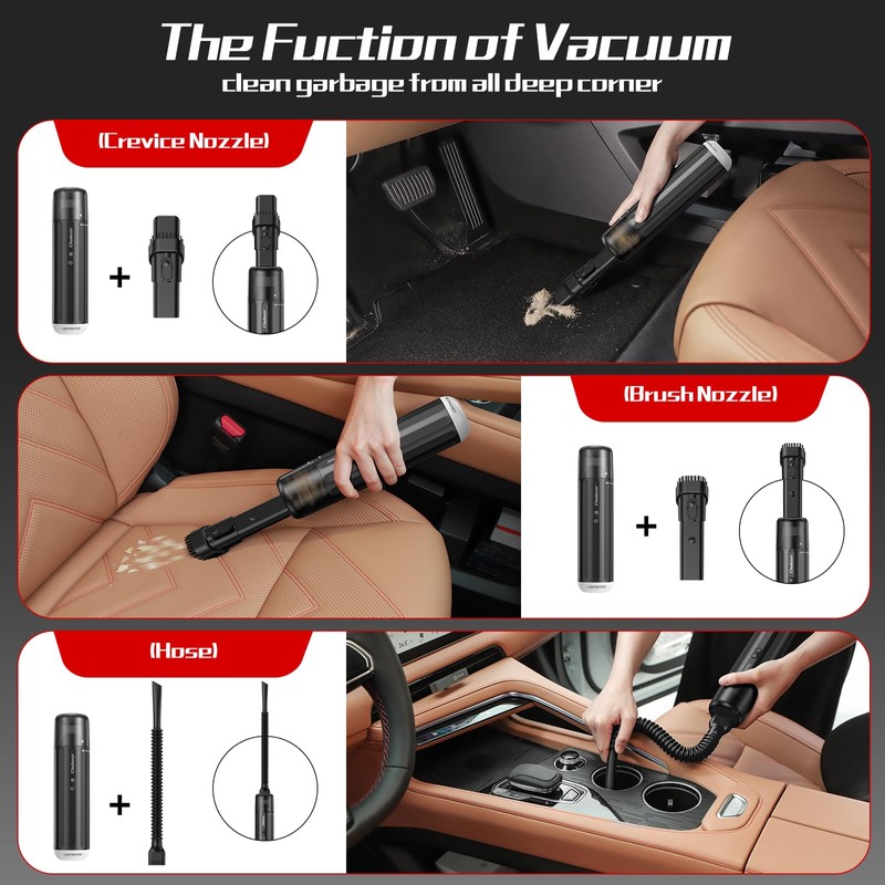 Chuboor 13000PA Powerful Car Vacuum Cleaner High Power Cordless Rechargeable,