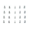 taffbeads 50pcs 6mm Cube White A-Z Single Letters Acrylic Alphabet