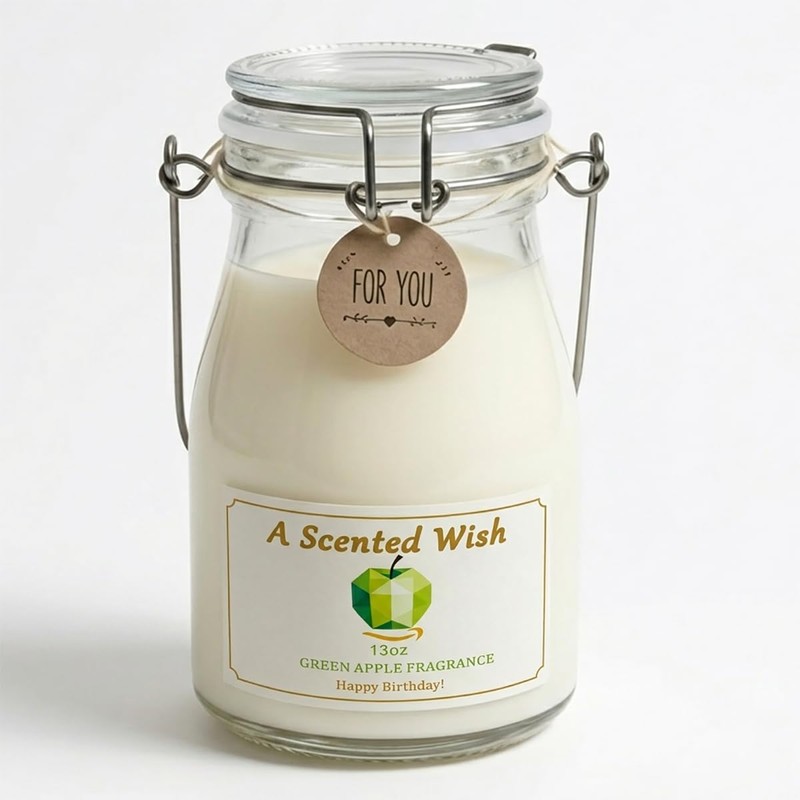 Crisp Green Apple Scented Candle, 13 Oz Natural Soy Wax