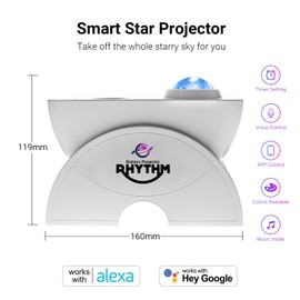 Galaxy Projector with Nebula Effect, 24-Hour timed Mode Bedroom Starry Projector rotatable, Nebula Color Changing, DIY Scene (Blue Star)