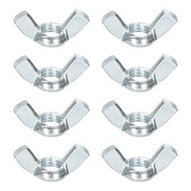 sourcing map 1/2"-13 Wing Nut 8 Pcs, Carbon Steel Butterfly Wing Nuts Fasteners Parts Hand Twist Tighten Wing Nuts for Machinery Electronic Equipment DIY, White