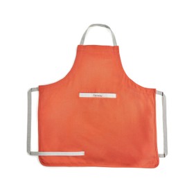 Caraway Linen Apron - 100% Organic Cotton Apron - Features 2 Pockets & Adjustable Neck Strap - Absorbs Liquids & Dissipates Heat With Ease - Machine Washable - One Size - Perracotta