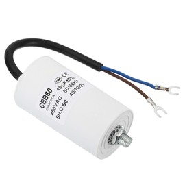 PATIKIL 16uf CBB60 Run Capacitor,AC 450V U Terminal Wires 50/60Hz Cylinder Bottom with M8 Screw for Washing Machine, Cleaning Machine Pump Motor Star