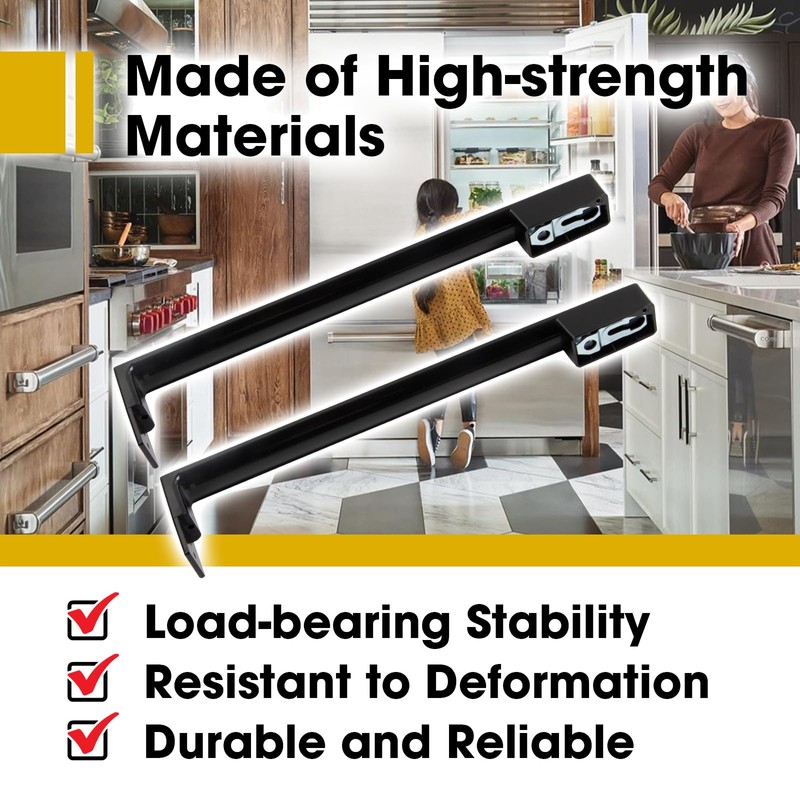 Black Refrigerator Door Handle Set Replace WR12X32350 5304504509 5304504510