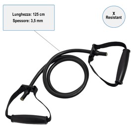 Gima 47054 Latex Tube with Handles, 125 cm x 3.5 mm, x-resistente, Black