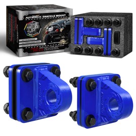 AUTMATCH D Ring Shackle Mount with Backer Plate (2 Pack) - Bolt On Clevis Mount Bumper Shackle Bracket, Max 24T (52,910 Lbs) for Bumper, Bucket, Trailer, Truck, Blue