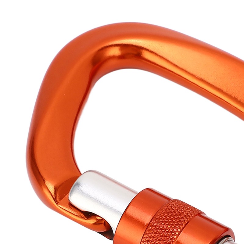 D Carabiner Clip Aluminum Alloy Auto Lock Heavy Duty D
