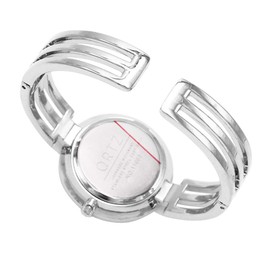 Rosemarie Collections Women's Stylish Silver Face Cuff Bracelet Watch (Silver)