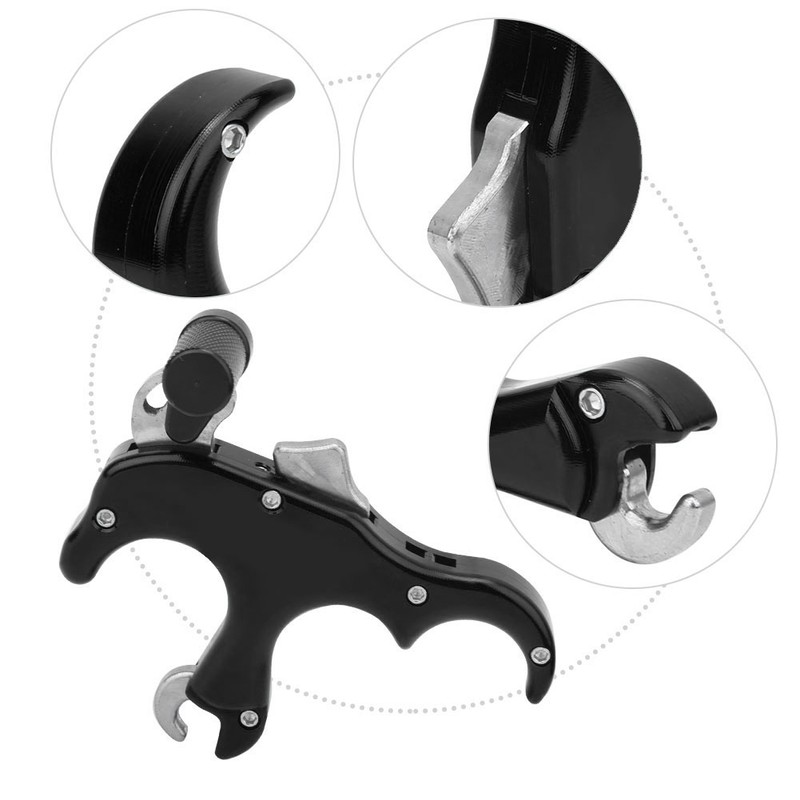 Aluminum Alloy Archery 3 Finger Compound Bow Release Grip Thumb