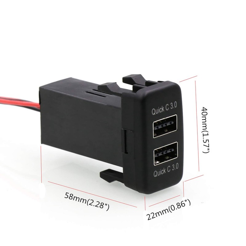 Toyota, Hilux, VIGO, and other vehicles, USB Charger, QC3.0 x