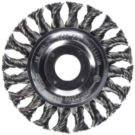 kwb Disc Brush for Angle Grinder Diameter 115 mm, Braided for Bore 22.23 mm, for Clamping, Made of Braided HSS Steel Wire, for Metal and Stone, for Cleaning, Descaling, Roughening and Rust Removal