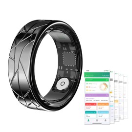 Smart Ring Fitness & Sleep Tracker Health Ring for Men Women, Heart Rate, Blood Oxygen, Calorie Monitor, Hand Gesture Brush TikTok, Remote Camera, 5ATM Waterproof, 7-10 Days Battery (Black US11)