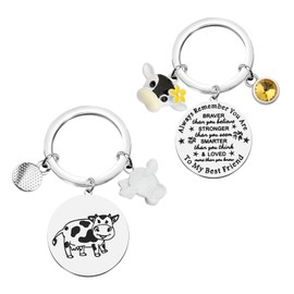 BNQL Cow Keychain Cow Gifts for Cow Lovers Cow Farmer Gifts Cow Owner Gifts Cowgirl Gifts Keychain Cow Animal Lover Gift