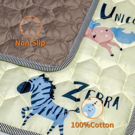 Baby Play MAT 50" X 50"，High Quality Cotton Filling, Thickened Anti-Slip Baby Mat for Floor Playpen, Foldable and Machine Washable Baby Crawling Mat.