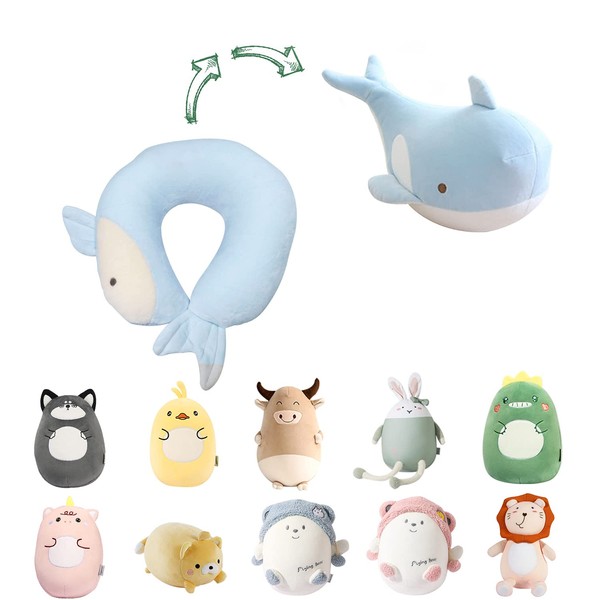 stocaggio Kids Travel Pillow - 2-in-1 Deformable Kids Neck Pillow