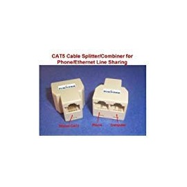 Dualcomm RJ45 / RJ11 Cable Sharing Kit - Connecting Your Ethernet and Telephone Lines by One Network Cable