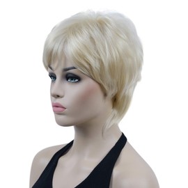 Lydell 6" Short Straight Layered Hair Full Synthetic Wig (613 Blonde)