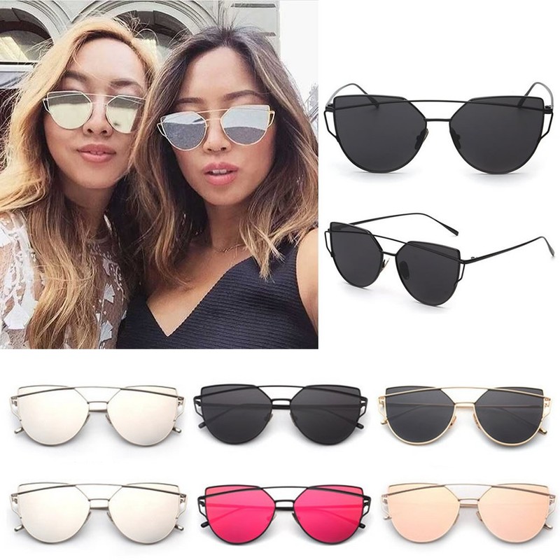 The Cheers Retro Women's Gold Cat Eye Sunglasses Retro Classic