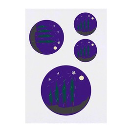 4 x 'Shooting Star Over A mountain Forest' Temporary Tattoos - Water Resistant, Skin-Safe, Non-Toxic Transfers, Mixed Sizes (TO00074120)