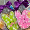 Easter Bunny Cookies- 6 Decorated Crunchy Shortbread Cookies Individually Wrapped