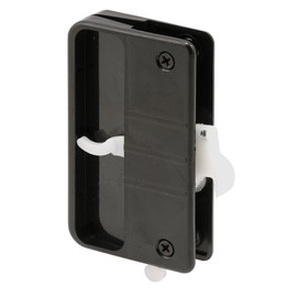 Prime-Line A 108 Black Plastic Screen Door Latch and Pull with Security Lock, for Anjac Doors (Single Pack)