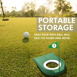 Shu-Ran 9 Pack Putt Cups with Flags and Golf Putting Training Aid, Mini Golf Game with Golf Balls Build Your Own Course at Home, The Office, Putt Putt Golf Set for Backyard Indoor Outdoor