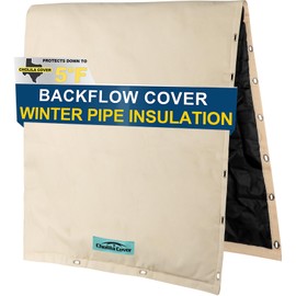 Cholila Cover Backflow Preventer Cover Insulated (5°F) - 16" W x 20" H Sprinkler Covers for Outside for 2-Way Opening Pipes - Backflow Insulation Cover with Thicker 7 Layers Fabric - Backflow Cover