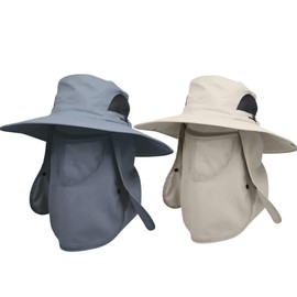 ANNTHOR 2 Unidades Sombrero de Sol Ala Ancha para Mujer y Hombre, Gorro Pescador Protector UV, Gorras para Pesca, Camping, Senderismo